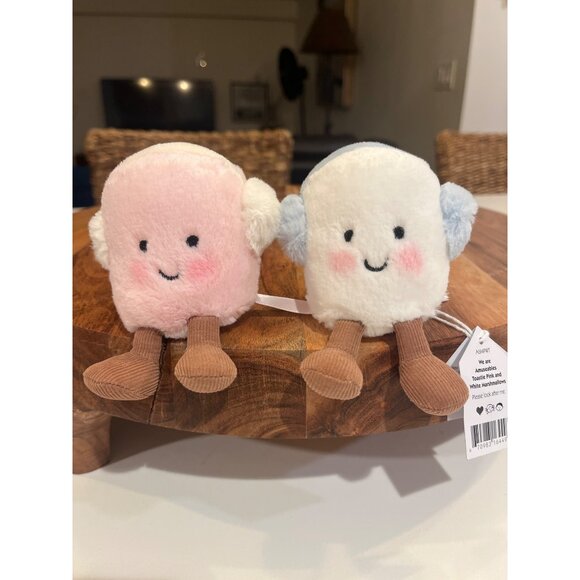 Jellycat Amuseables Toastie Pink & White Marshmallows Plush With Earmuffs For Ki - Picture 5 of 7